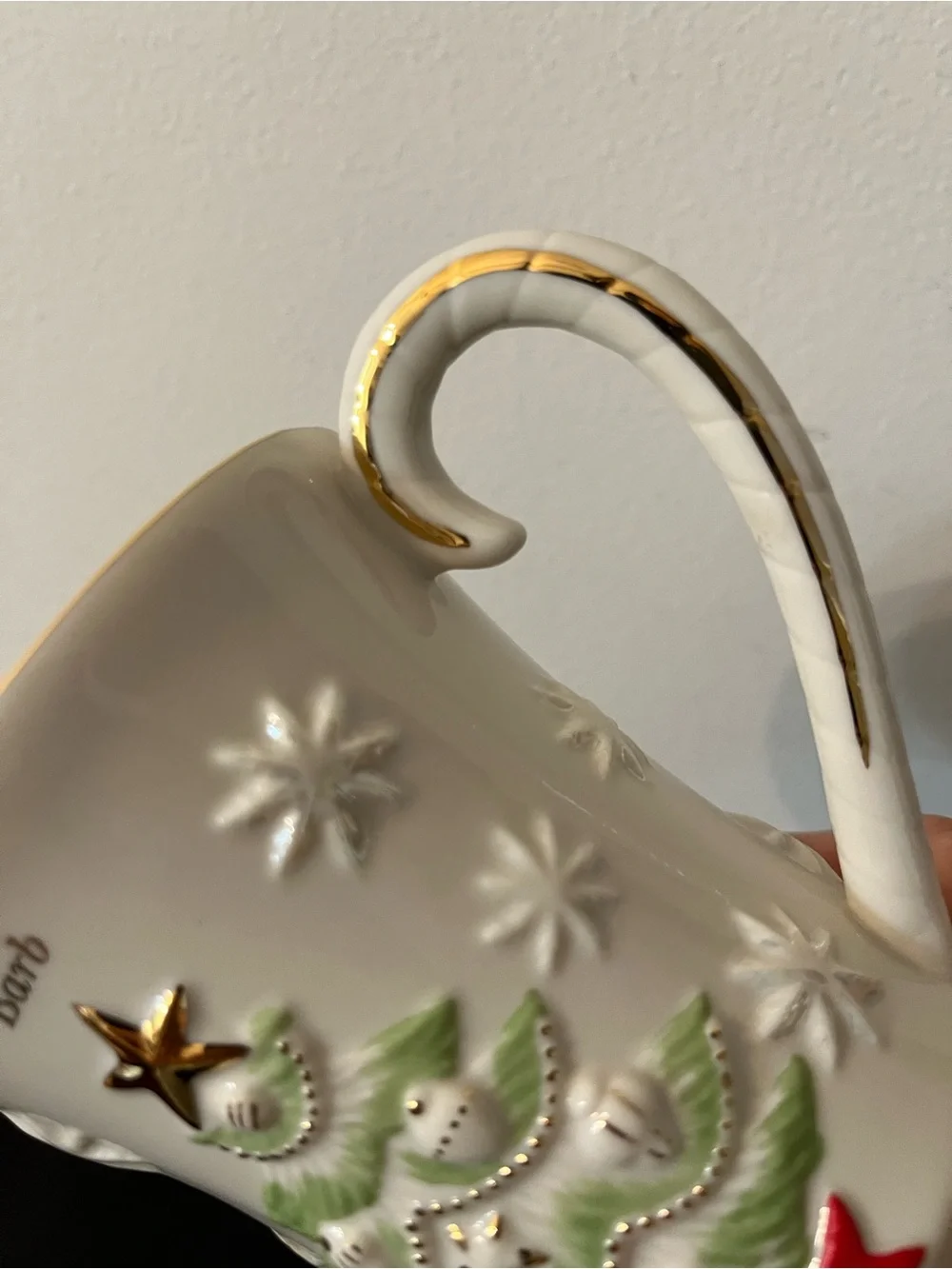 Lenox Very Merry Personalized Pedestal Porcelain Christmas Mug - Barb